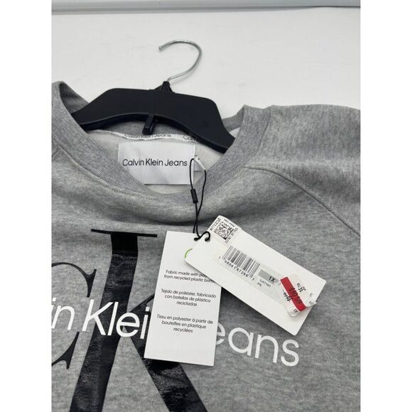 Calvin Klein Jeans Trendy Plus Size Size Sweatshirt, Pearl Color, Sz. 1X - Picture 6 of 9